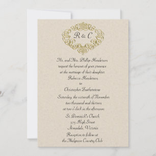 Golden Flourish Wedding Invitation