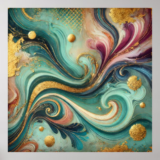 Golden Flow Abstract Wall Art – Modern Home Décor