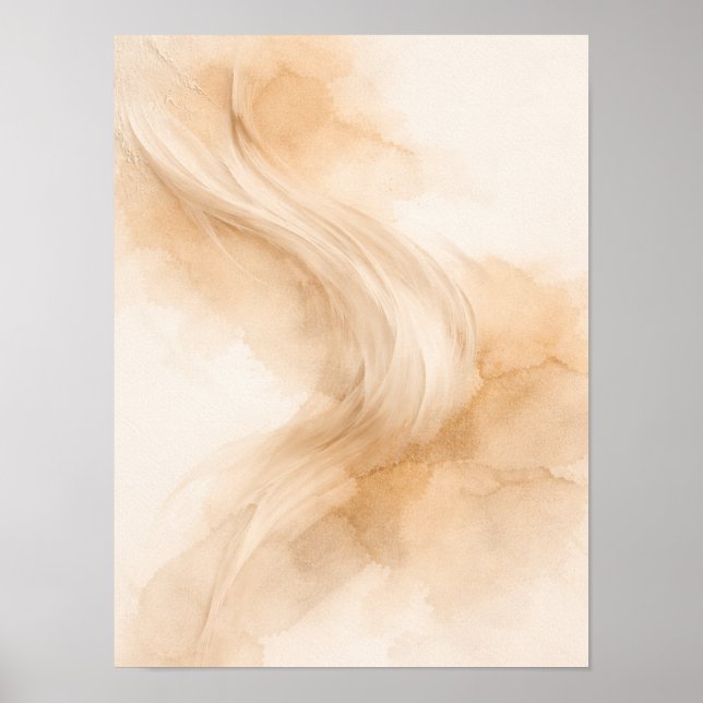 Golden Flow Abstract Wall Art Poster – Elegant Mod (Front)