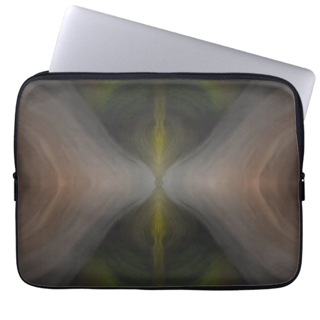 Golden Flow – Radial Colour Blend Art Laptop Sleeve (Front)