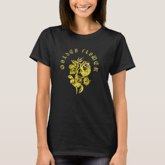 Golden Flower – Embroidered-Style Luxury Design T-Shirt