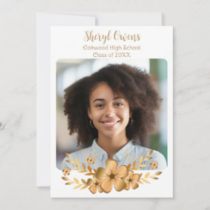 Golden Flower High School College Graduation Invitation