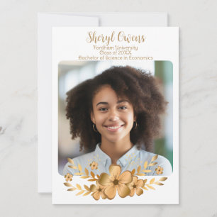 Golden Flower High School College Graduation Invitation