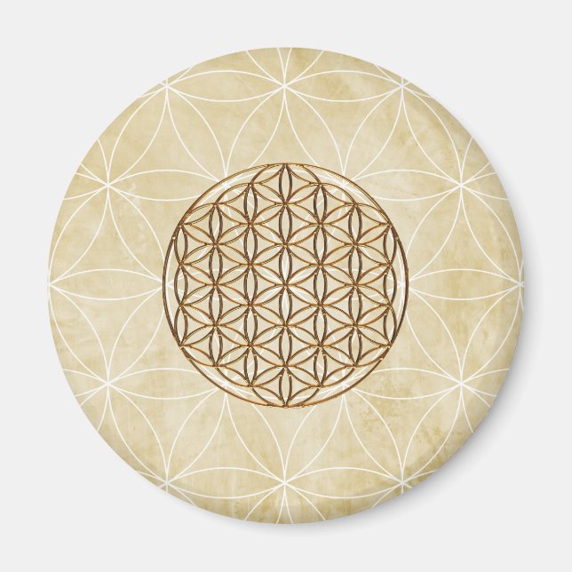 Golden Flower of Life Magnet (Front)