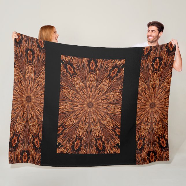 Golden Flower of Light Fleece Blanket (In Situ)