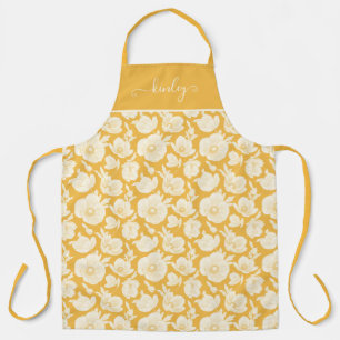 Golden Flower Pattern Apron