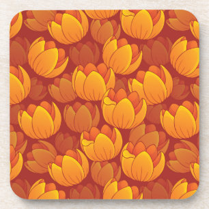Golden Flower Pattern Coaster