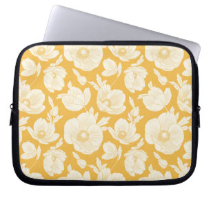 Golden Flower Pattern Laptop Sleeve