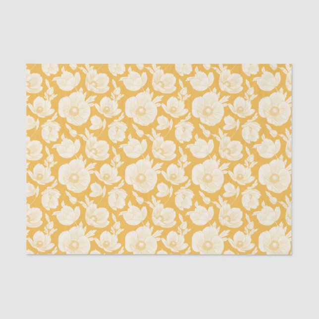 Golden Flower Pattern Tissue Paper (Front)