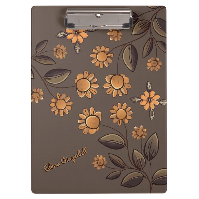Golden Flowers Clipboard (Front)