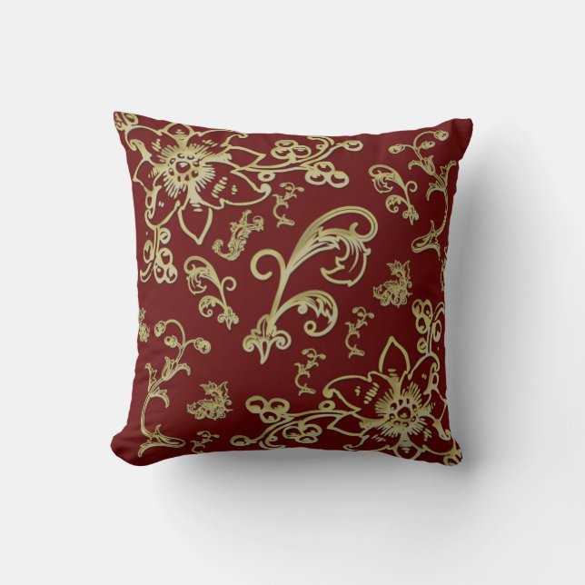 Golden Flowers Cushion (Front)