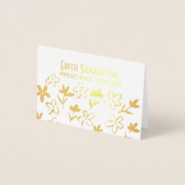 Golden flowers foil card (Front)