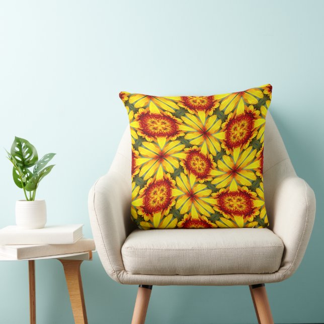 Golden Flowers Pattern Cushion (Chair)