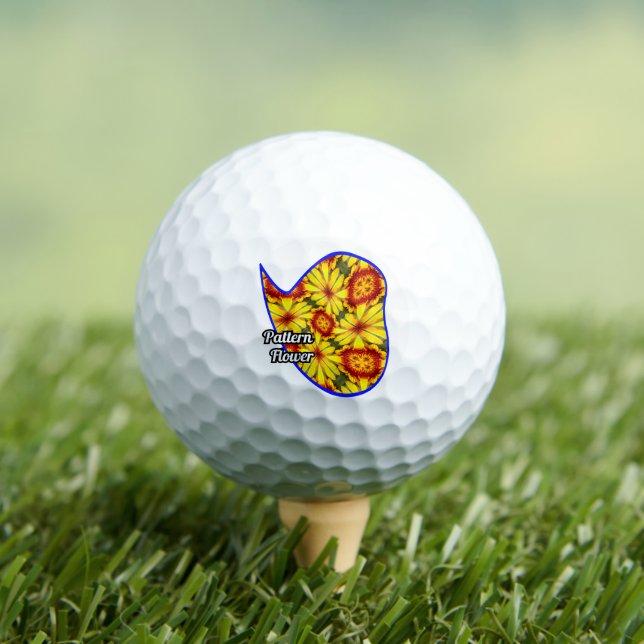 Golden Flowers Pattern Golf Balls (Insitu Tee)