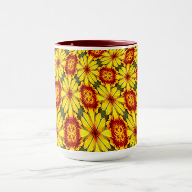 Golden Flowers Pattern Mug (Center)
