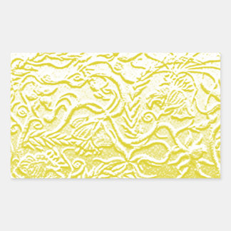 Golden flowers rectangular sticker