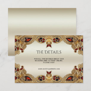 Golden Flowers Red Gemstone Splendour Detail  Enclosure Card