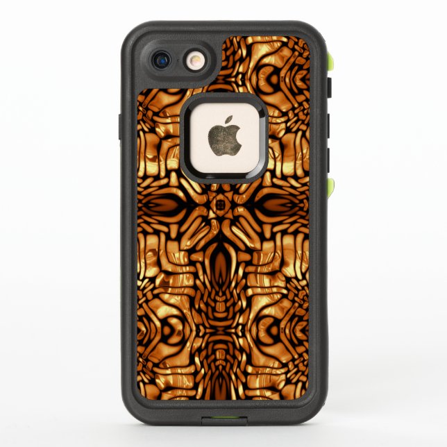 Golden Flowing Shapes Pattern with Highlights LifeProof iPhone Case (Back)