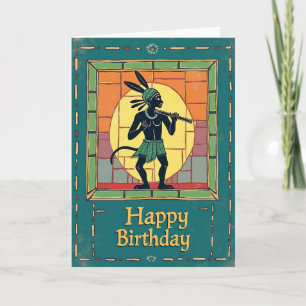 Golden Flute Birthday Card