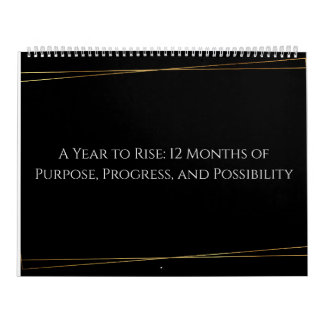 Golden Focus: Minimalist Inspirational 12-Calendar Calendar