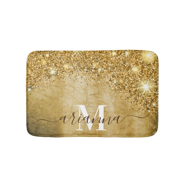 Golden Foil and Glitter Bath Mat (Front)