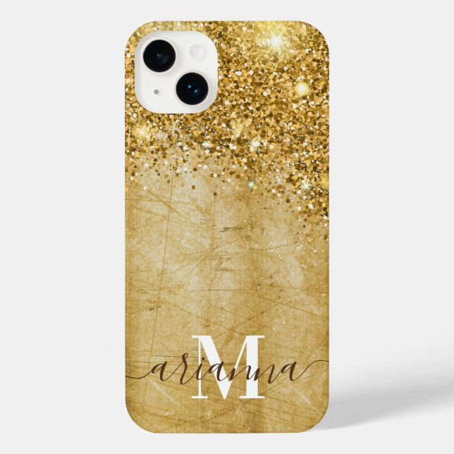 Golden Foil and Glitter iPhone Case (Back)