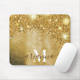 Golden Foil and Glitter Mouse Pad