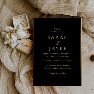 Golden Foil Black & Gold Modern Wedding