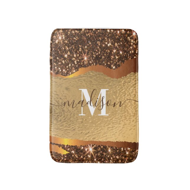 Golden Foil Glitter Bath Mat (Front Vertical)