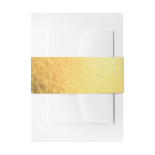 Golden Foil Wedding Invitation Belly Band