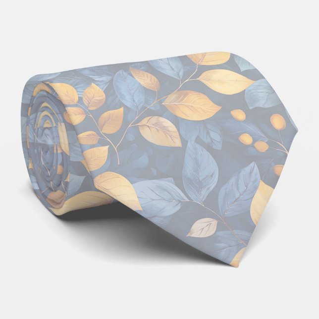 Golden Foliage Dreams Autumn Nature Beauty Tie (Rolled)
