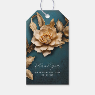Golden foliage ornated thank you gift tags
