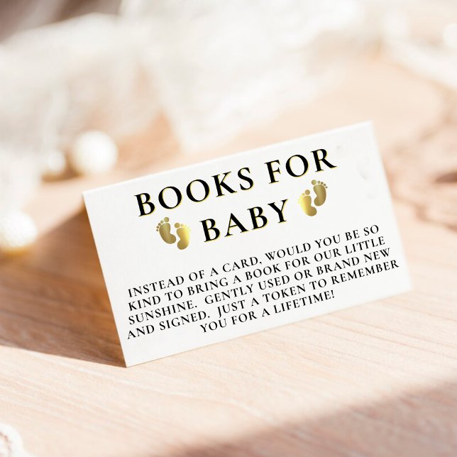 Golden Footprint Books for Baby Shower Enclosure Card (Golden Footprint Books for Baby Shower Enclosure Card)