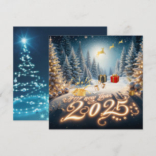Golden Forest New Year 2025 Greeting Card