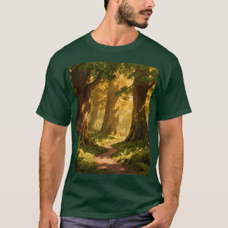 Golden Forest Path II Sequoiarees family T-Shirt
