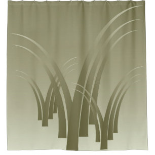 Golden forest shower curtain