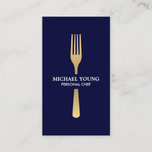 GOLDEN FORK on Navy Chef, Catering, Restaurant Business Card