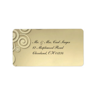 Golden Formal Shipping Address Label