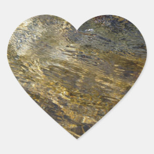 Golden Fountain Water Heart Sticker