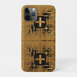 Golden Fractal Crosses  iPhone 11 Pro Case
