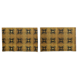 Golden Fractal Crosses Pillowcase