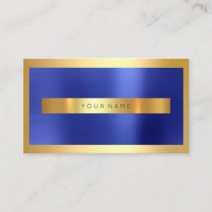 Golden Frame Cobalt Metallic Indigo Blue Minimal Business Card