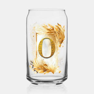 Golden Frame Decorative Monogram O Can Glass