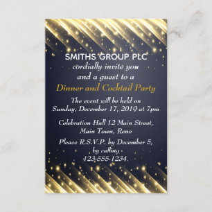 Golden Frame Elegant Business Dinner Invitation