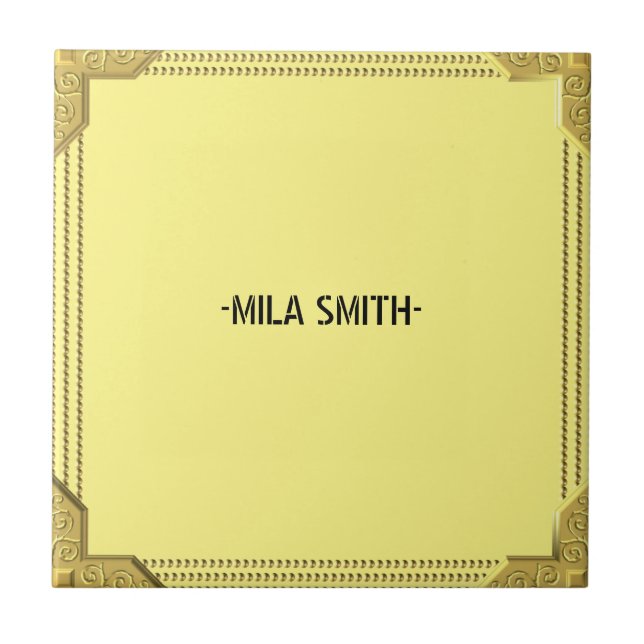 Golden frame elegant ceramic tile (Front)