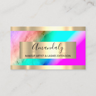 Golden Frame Event Planner Ombre Blue Business Card