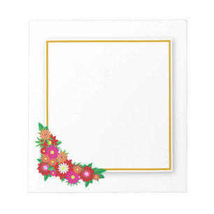 Golden Frame & Floral Notepad