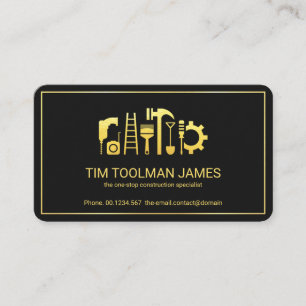 Golden Frame Gold Stripe Handyman Tools Business Card