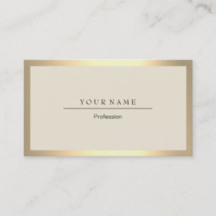 Golden Frame Minimal Ivory Metallic Business Card