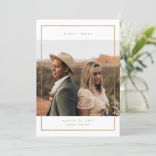 Golden Frame Photo Save The Date Wedding Card